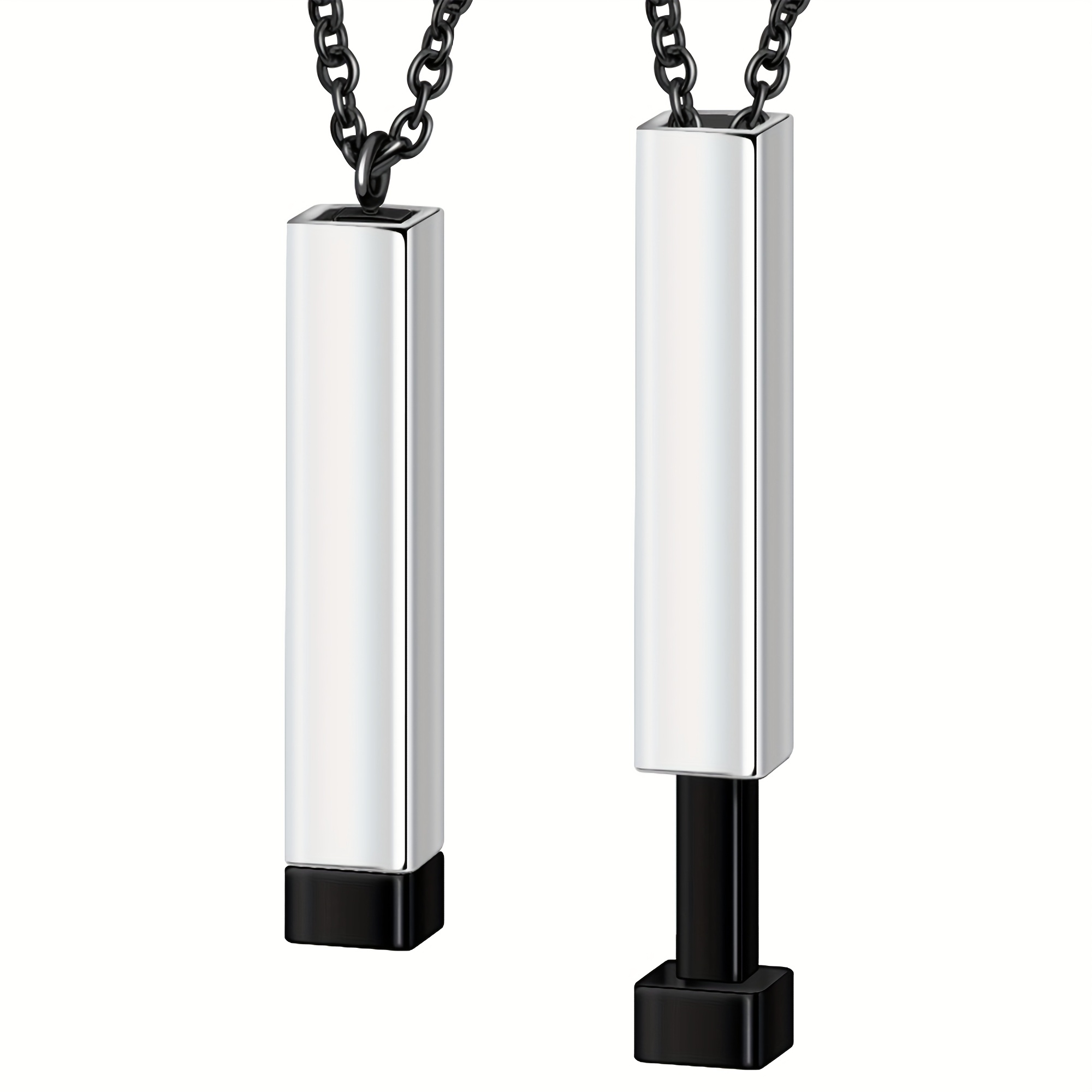 Customizable Square Column Necklace, Engravable Gift